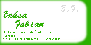 baksa fabian business card